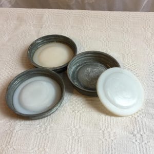 Vintage Ball Jars Wide Mouth Zinc Screw On Lid W/ Milk Glass Insert Seal. Ball Canning Jar Lid. Listing for One Wide Mouth Jar Lid.