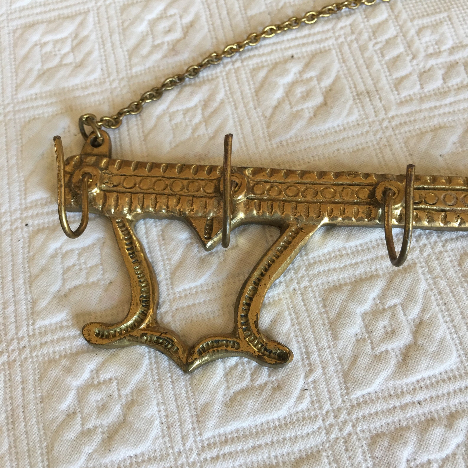 Vintage Gold Fancy Key Wall Key Holder. 6 Curved Key Hanging Etsy