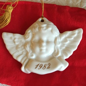 Vintage 1982 Avon Ceramic Angel Ornament. Avon Collectible.