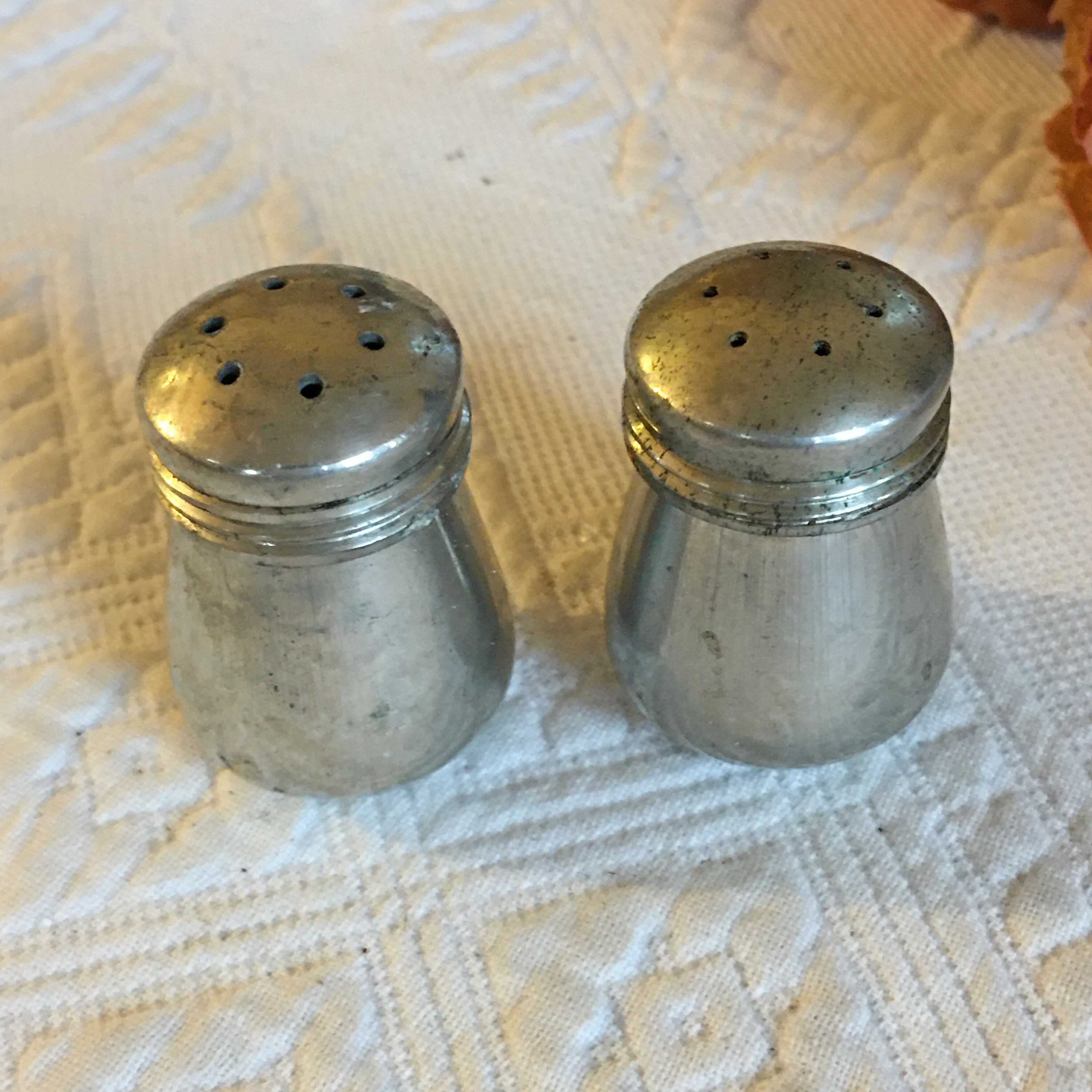 Vintage Pewter Salt and Pepper Shakers. Marked Pewter Etsy UK