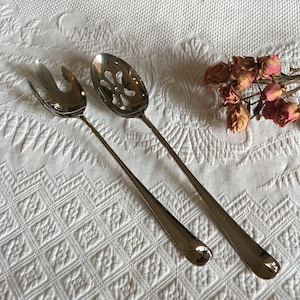 Vintage 1991 Serving Fork and Spoon. International Silver Co. Silver Plated Large Spoon and Fork. Great for Serving Crowds.