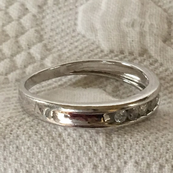 Vintage 925 Sterling Silver Ring With Five Cubic … - image 3