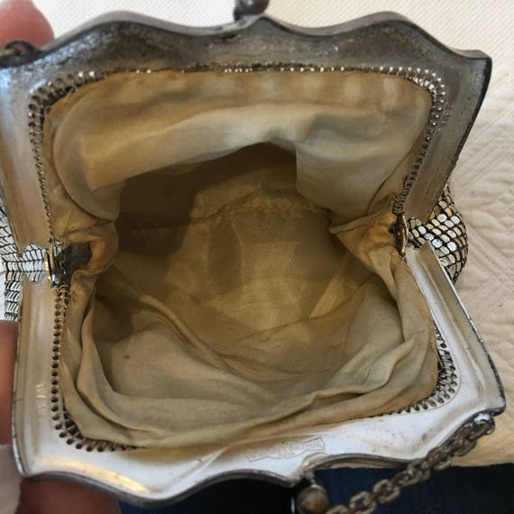 Vintage Whiting and Davis Silver Mesh Evening Bag… - image 3
