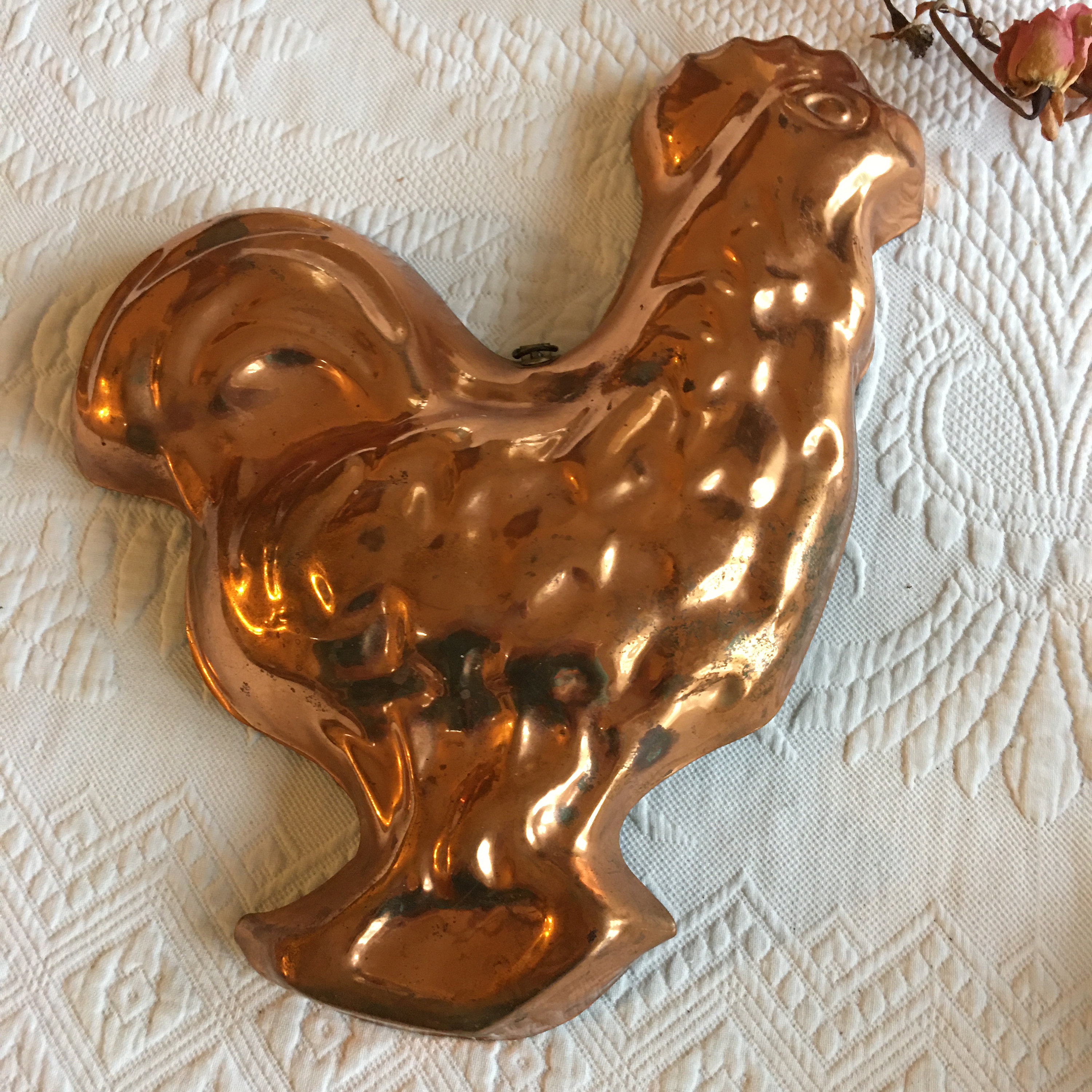 Vintage Copper Rooster Mold. Heavy Weight Copper Mold of a Etsy Polska