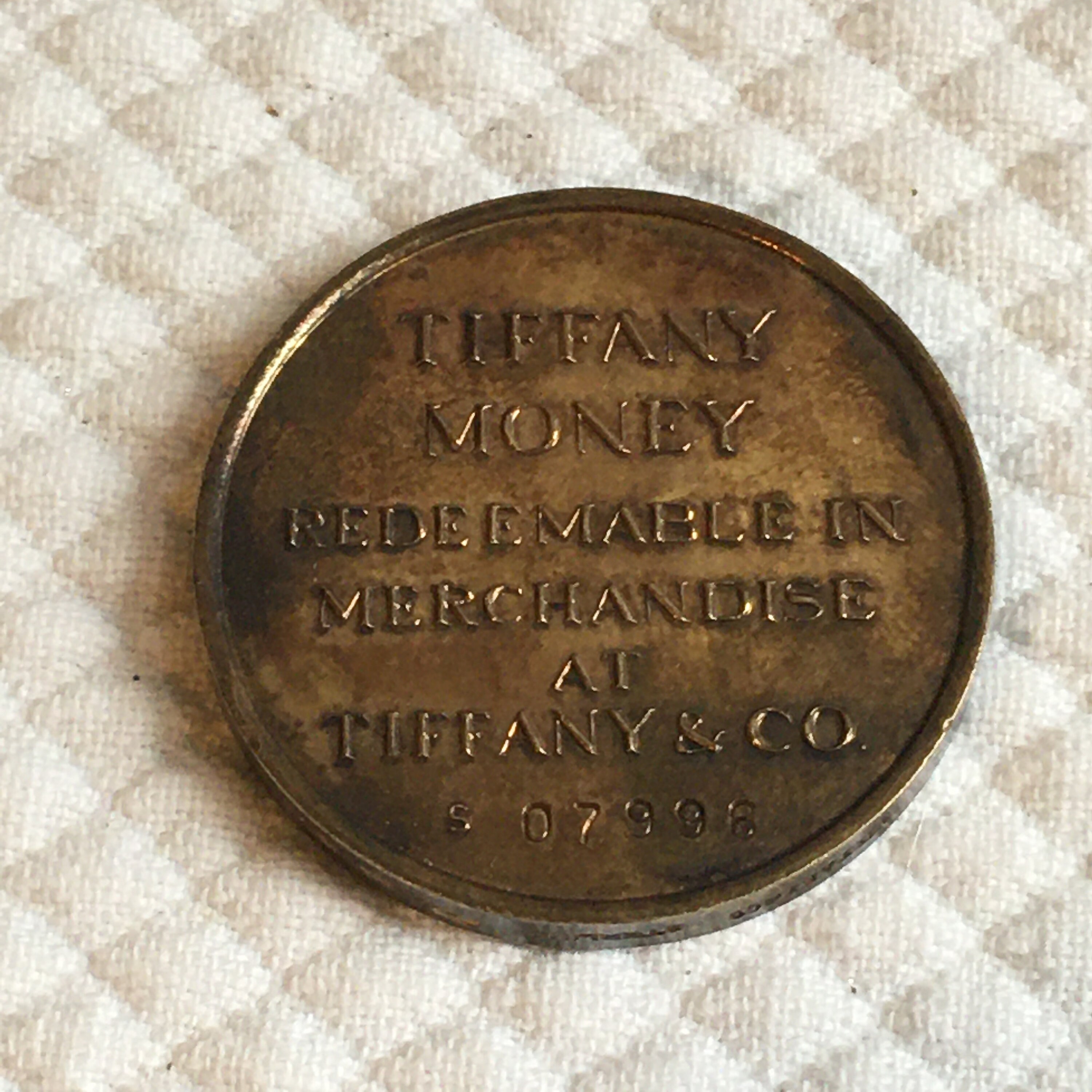 Vintage Tiffany Money One Hundred Dollar Gold Plated Coin