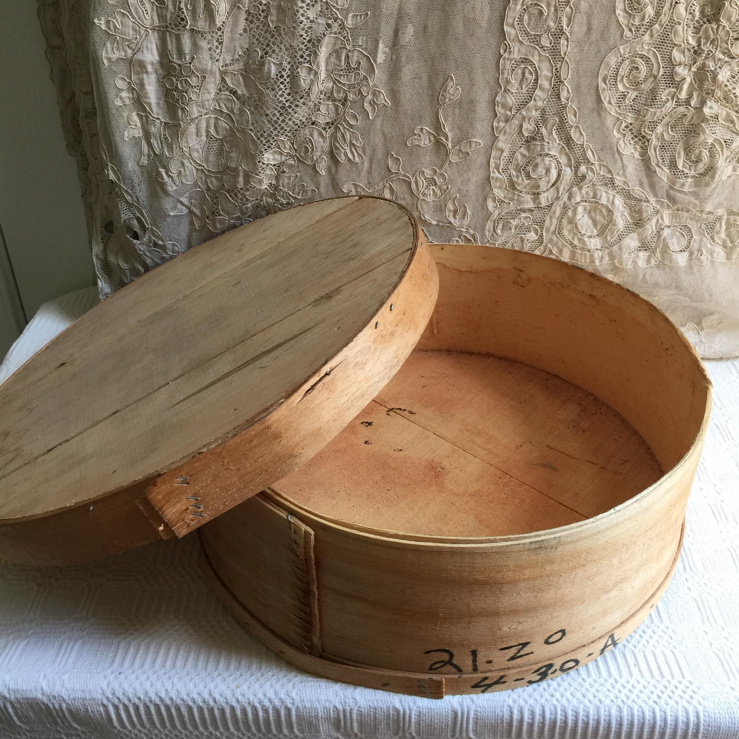 Vintage Round Wooden Cheese Box Unfinished. Dufeck MFG Denmark, WI
