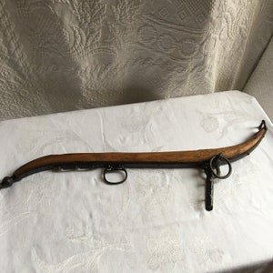 Vintage Horse Hames in Wood and Metal. Choose End Ornament of Finial Style or Ball. Horse Collar Harness. Equestrian Decoration.