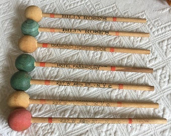 Vintage Ball Striker Wooden Noise Maker. Advertising Noise Maker. Used to Tap Restaurant Glass. Use to Beat on Drum or Tambourine.