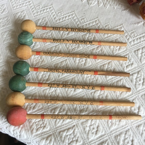 Vintage Ball Striker Wooden Noise Maker. Advertising Noise Maker. Used to Tap Restaurant Glass. Use to Beat on Drum or Tambourine.