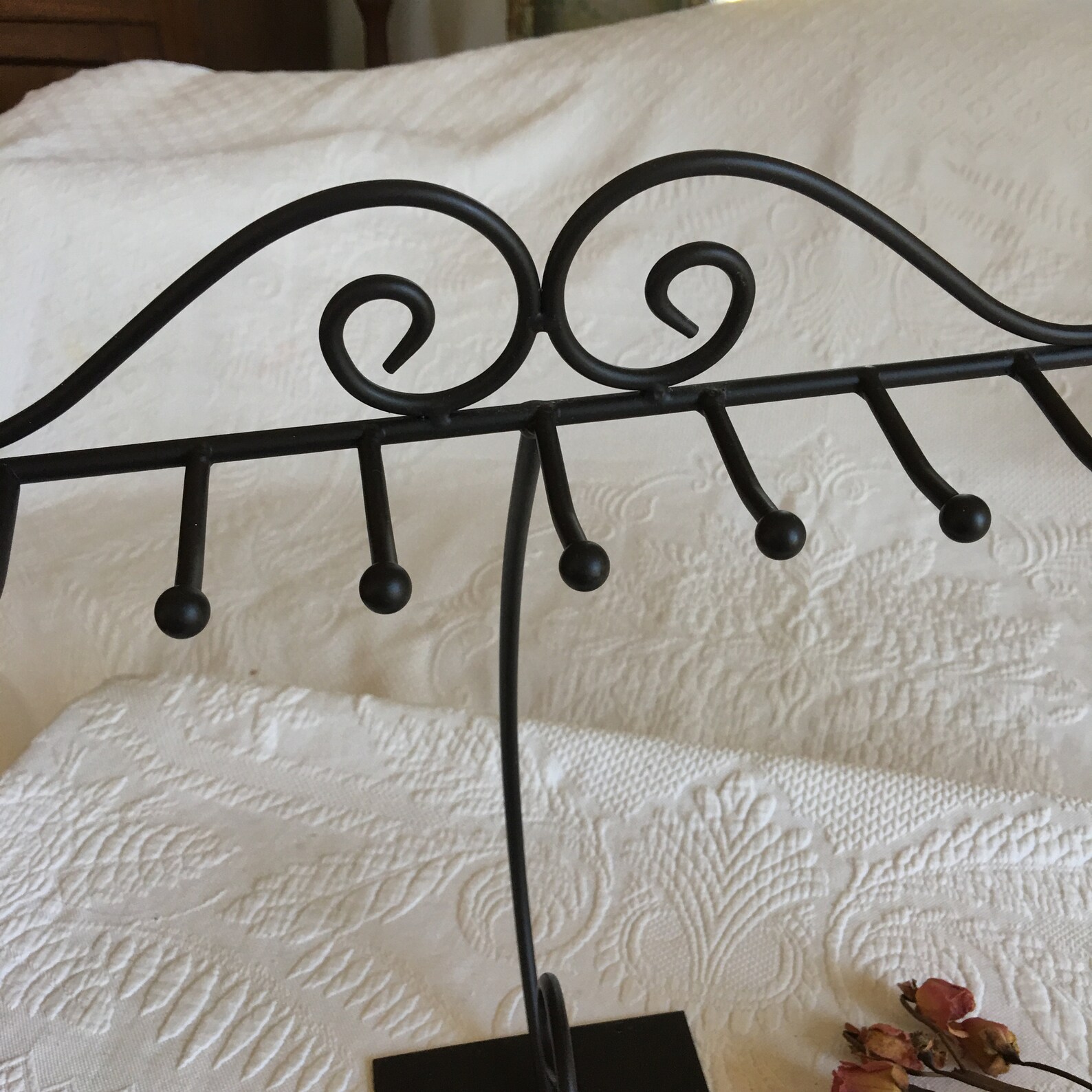 Vintage Jewelry Stand. Black Wrought Iron Necklace and Etsy