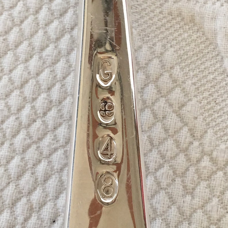 Vintage Gerity Silver Plate G48 Serving Spoon in Silver Cloth Etsy