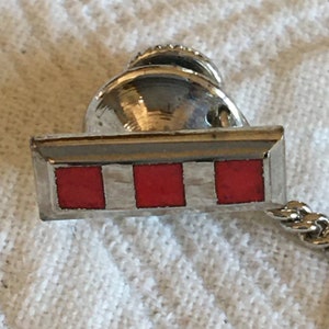 Vintage USMC Tie Pin Warrant Officer Tie Pin With Chain and Pin Back.