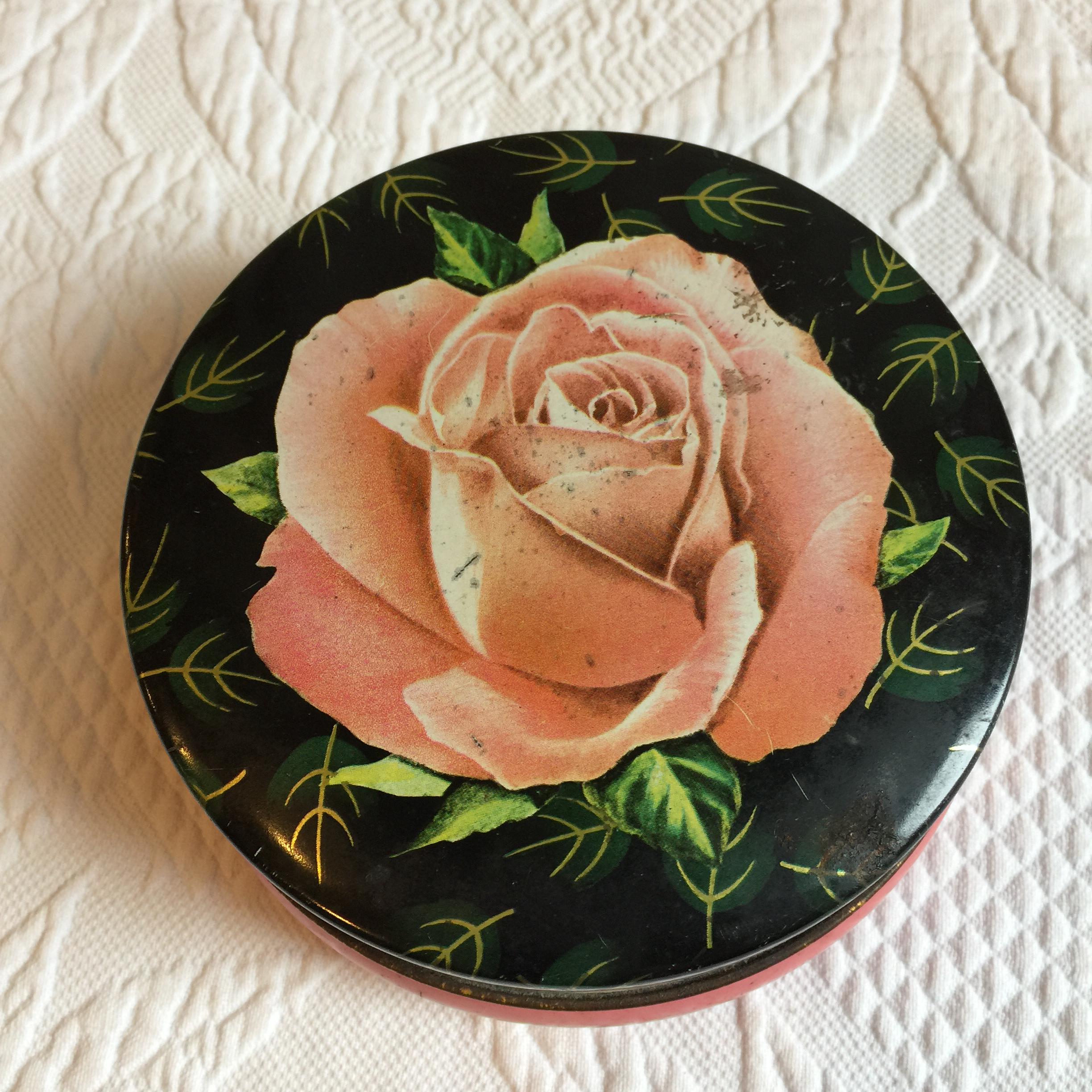 Vintage Rose Metal Tin England - Etsy