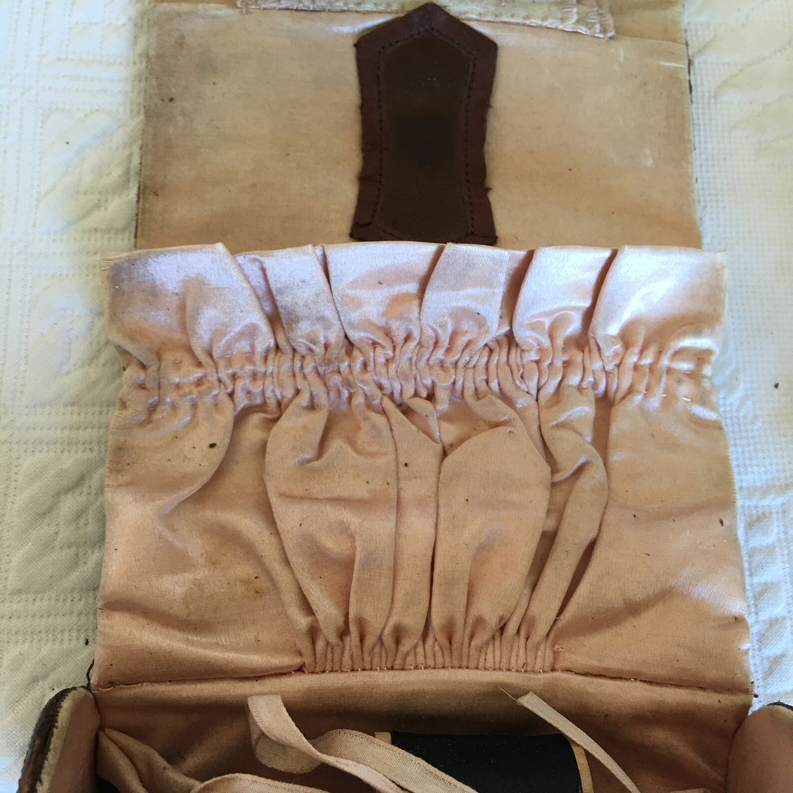 Antique Silk Leather Sewing Case. Shiny Leather Covered Etsy