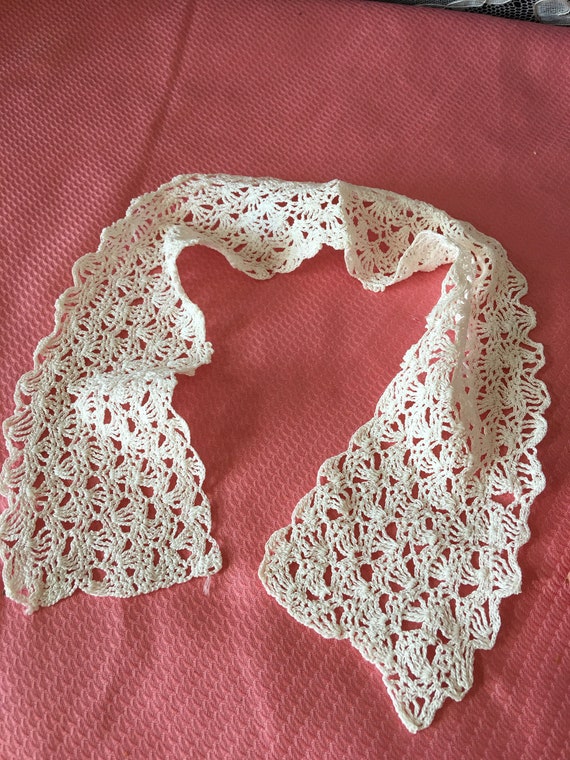 Victorian Handmade Crocheted High Collar. Slightl… - image 1