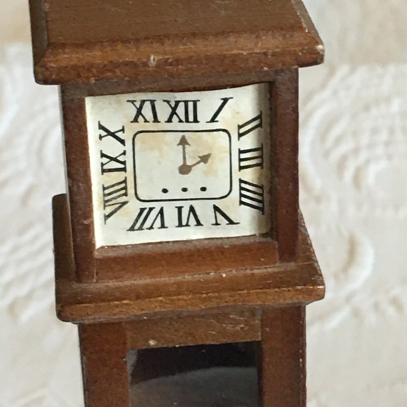 Vintage Miniature Grandfather Clock for Doll House. Mini Etsy