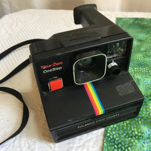 Vintage Polaroid Time-Zero One Step, Polaroid Land Camera. Black Polaroid Camera. Handle to Hold.