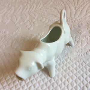Vintage Ceramic Cow Cream Pitcher, Tail as the Handle, Mouth as the Pouring Spout. Opening on the Back. Charming Breakfast Accessory.