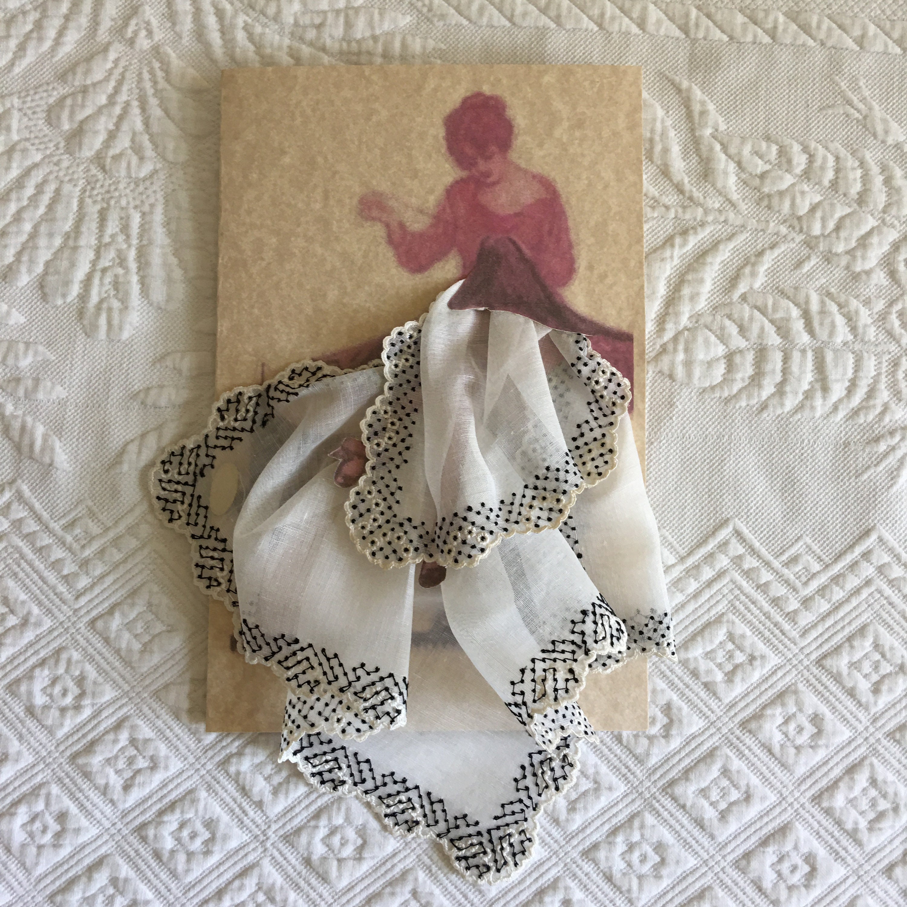 Vintage Handkerchief Greeting Card. Choose Your Card. Hankie | Etsy