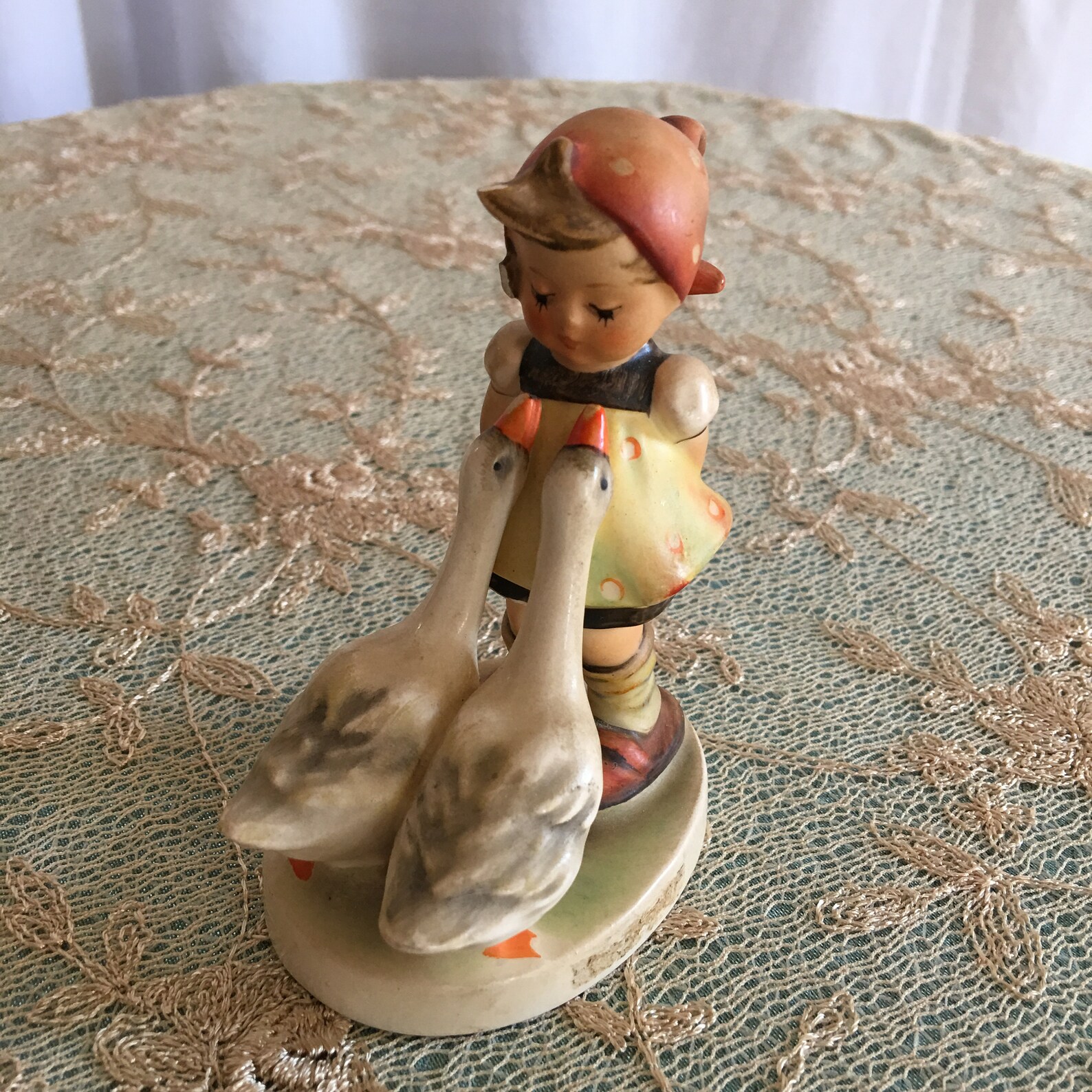 Vintage Goebel Figurine of Girl With Two Geese. Girl Holding A Etsy