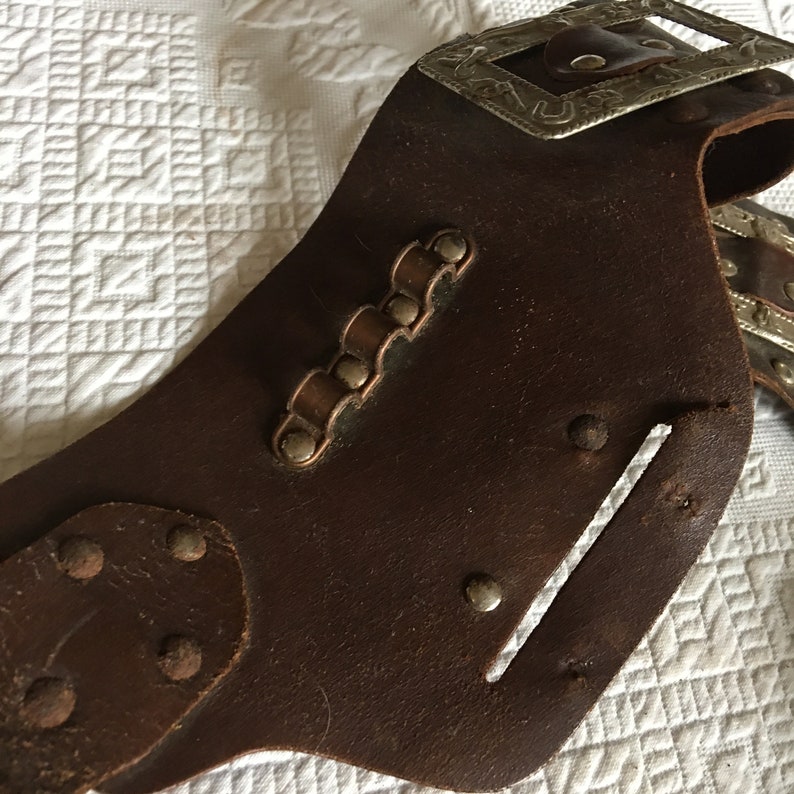 Vintage 1940s Leather Toy Gun Belt and Holster With Hobnails. Etsy