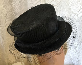 Andrea Fashions vintage black feather hat A _Anou oversized Black Feather Hat – Andrea main image 3
