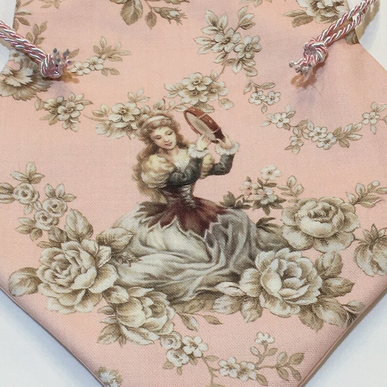 Handmade Cotton and Silk Reticule With Artist Designed Fabric, White ...