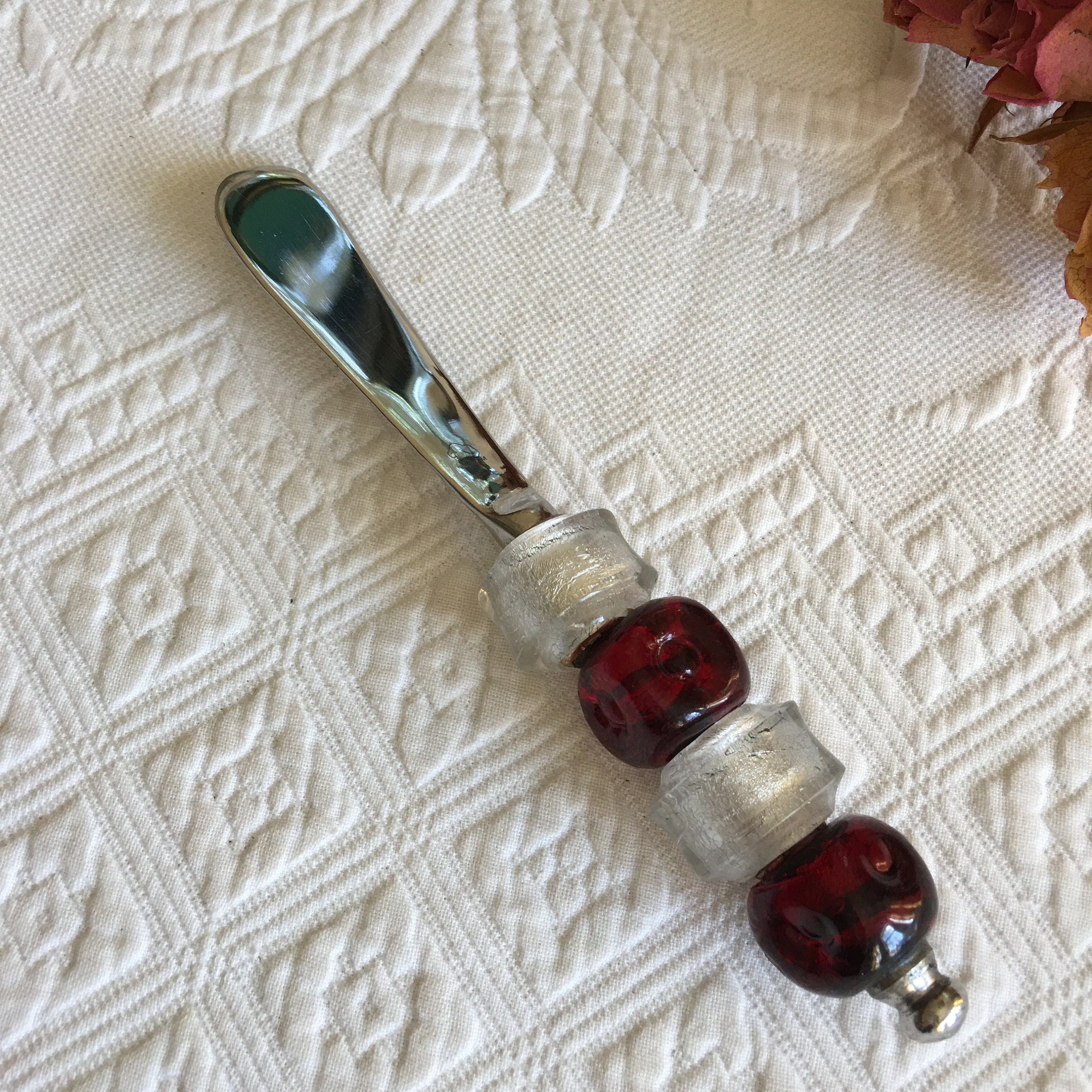 Cheese Spreader-knife-beaded, Butter Knife, Wire Wrapped, Butter Spreader,  Beaded Utensil, Knife, Spreader, Charcuterie Board Knife 