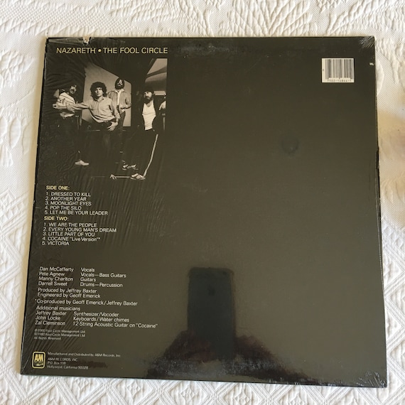 Vintage 1980 Nazareth the Fool Circle. Vinyl Record Album. A & M
