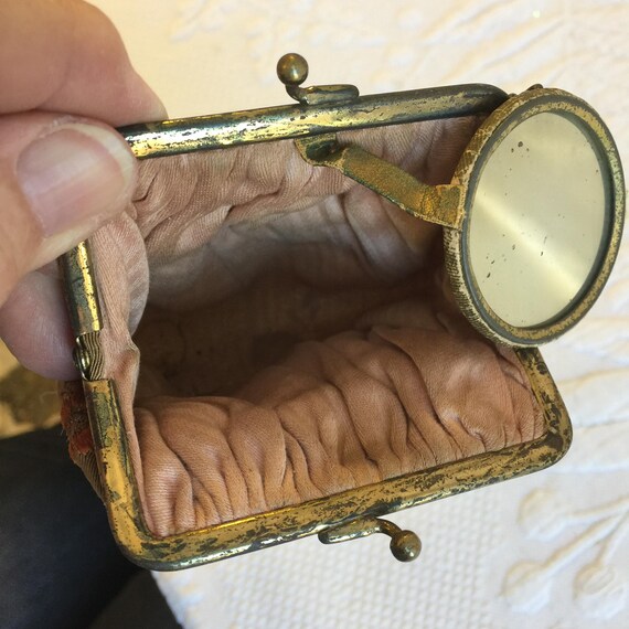 Vintage Embroidered Grosgrain Lipstick or Coin Pu… - image 6