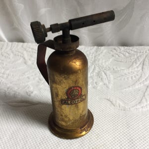 Vintage Lenk Automatic Alcohol Blow Torch from Lenk Manufacturing Co. Boston. Great for a Shop Display. Solid Brass Canister. Vintage Torch.