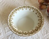 Vintage Set of Two Limoges C. Ahrenpeldt Straight Sided Condiment Dishes or Teabag Dishes. Feminine and Delicate Pink and Green Border.