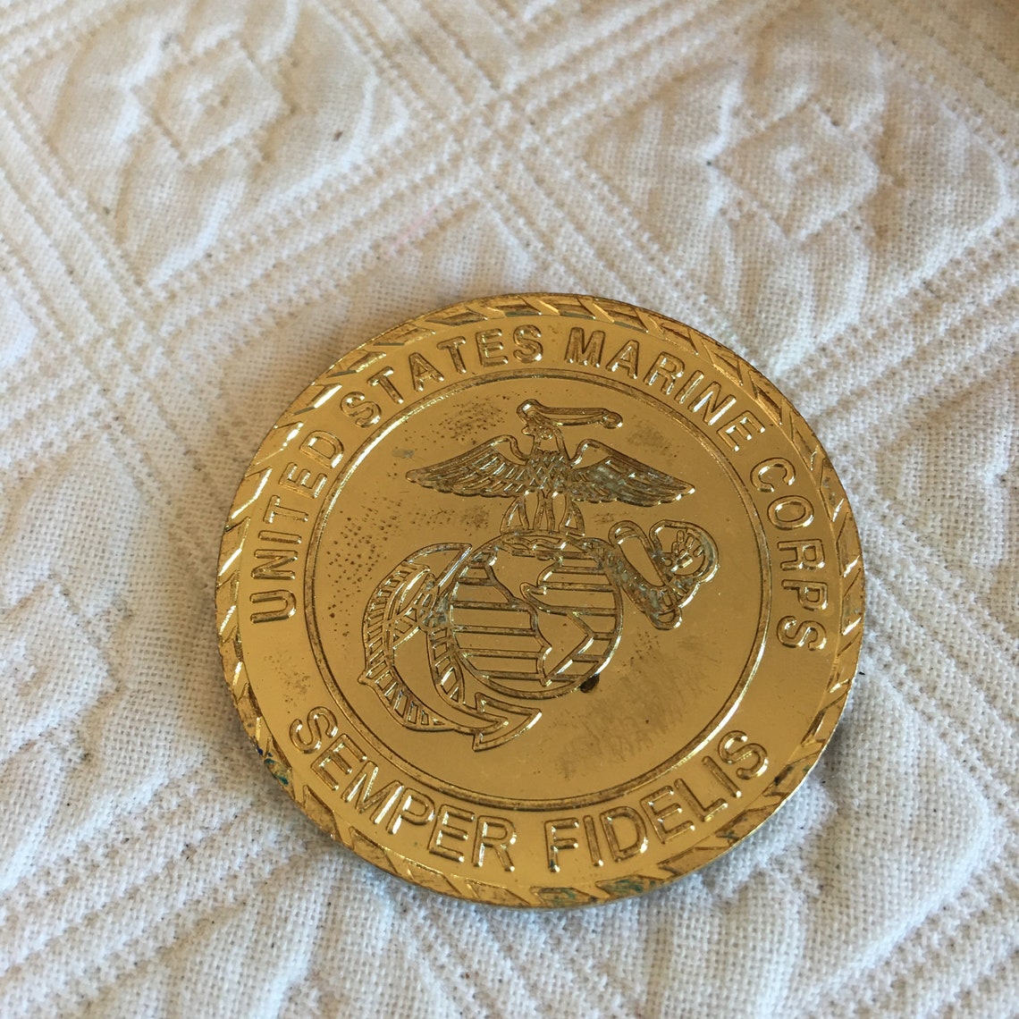 Vintage USMC Challenge Coin. Brass United States Marine Corps Etsy
