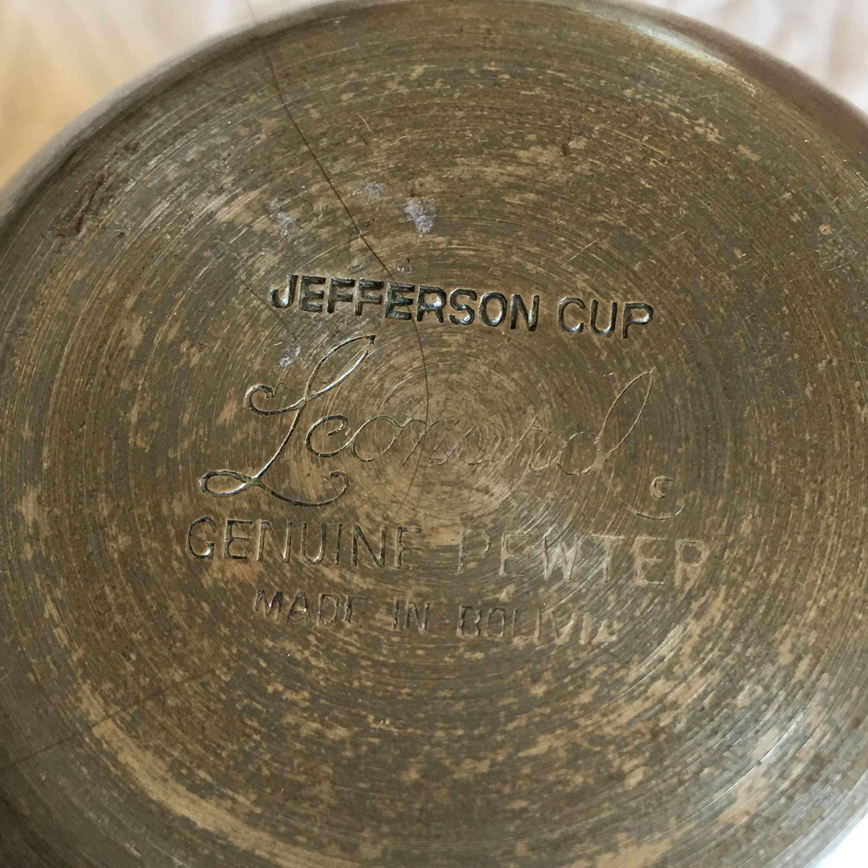 Vintage Leonard Genuine Pewter Jefferson Cup. Made in Bolivia. Etsy UK