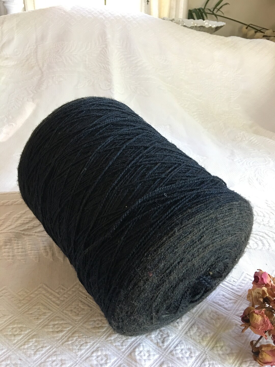 Vintage Huge Roll of Black String. Old Supply of Hundreds of Yards of ...