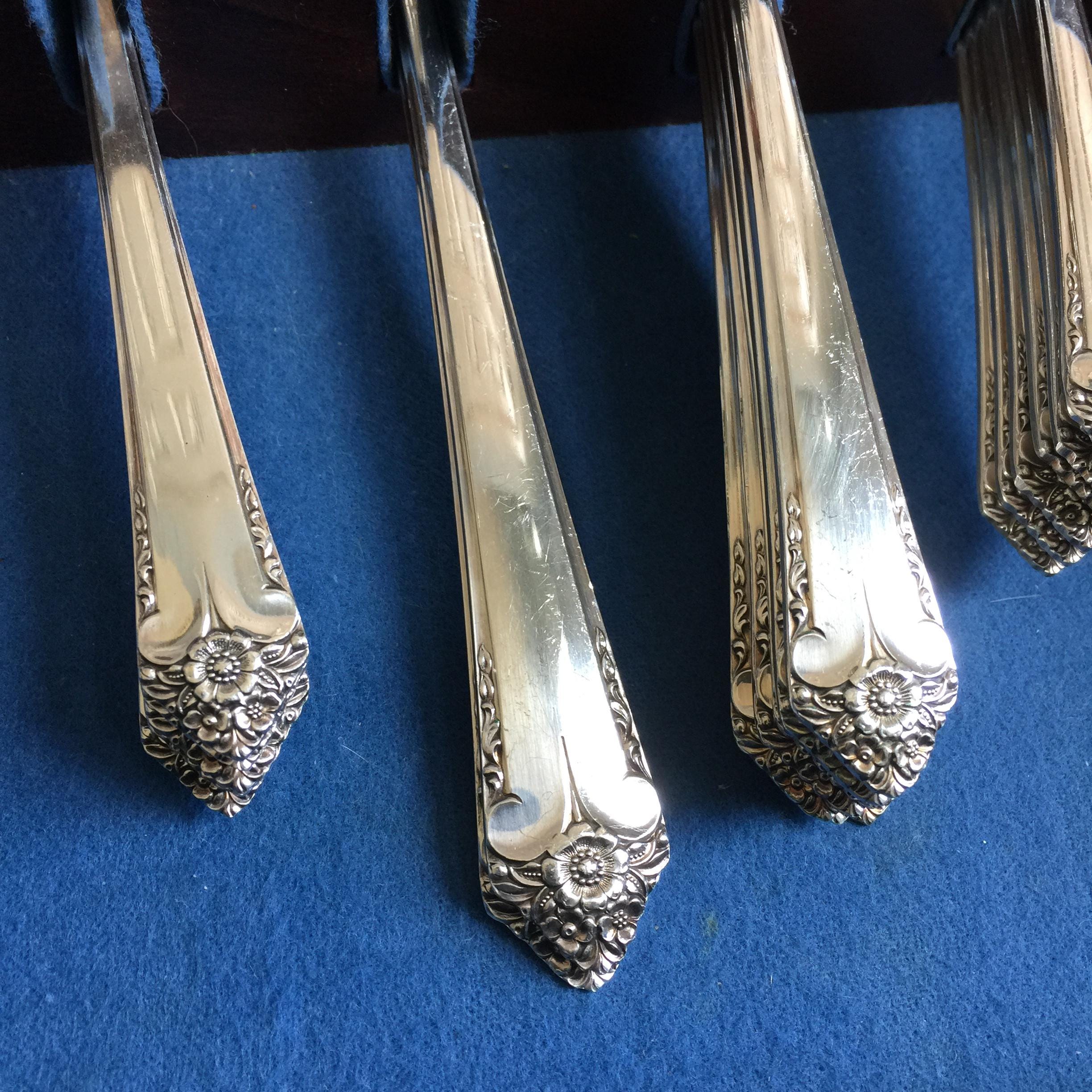 Vintage 8 Place Setting Original Rogers & Bro. Reinforced Silver