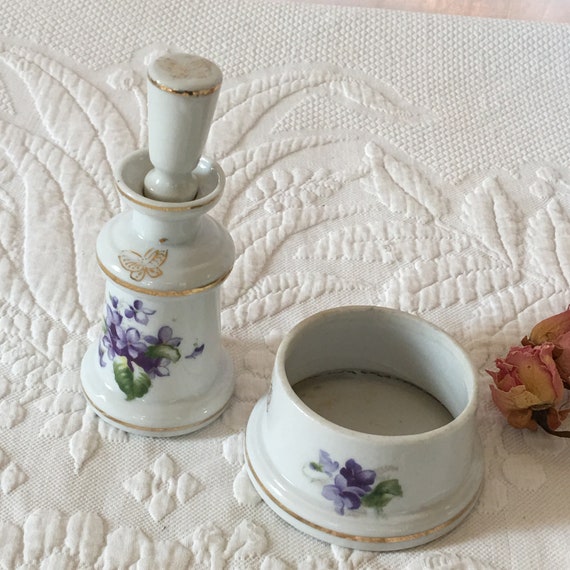 Buy Vintage L & M Bone China Perfume and Pin Holder. Violet Online in India  