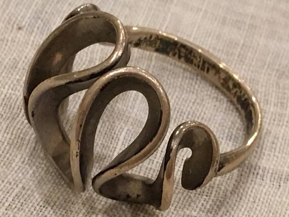 Vintage Sterling Silver Swirling Twists Ring. Han… - image 2