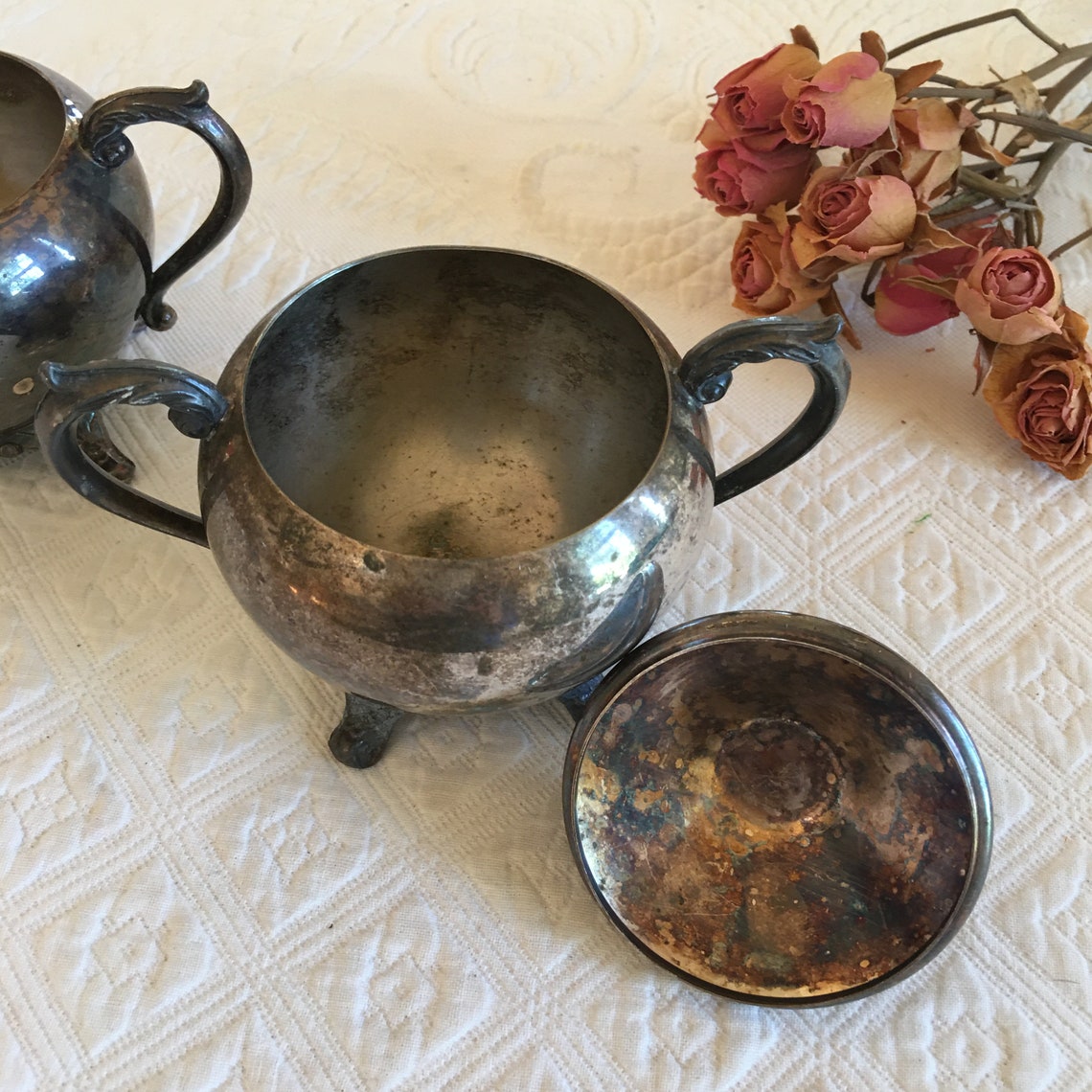 Antique 1983 F.B. Rogers Silver Co. Cream and Sugar 1224. Etsy