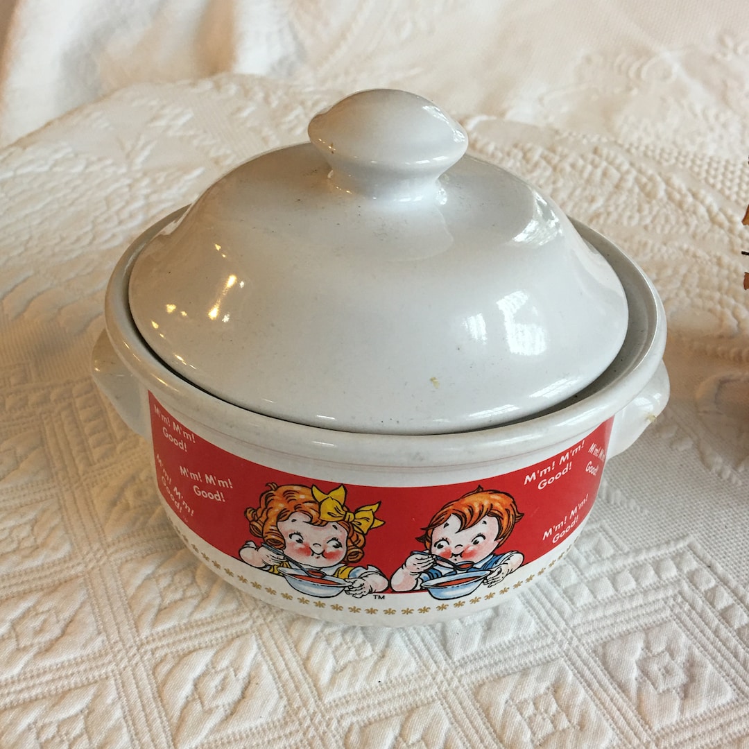 Vintage 1998 Campbell Soup Bowl With Lid. Produced for Houston Harvest