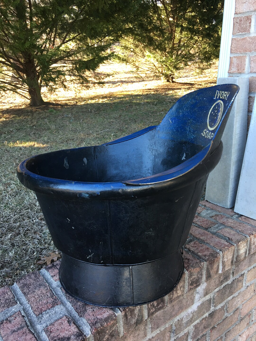 Antique Victorian Metal Bathtub. Good Size for a Child's Bath or Just