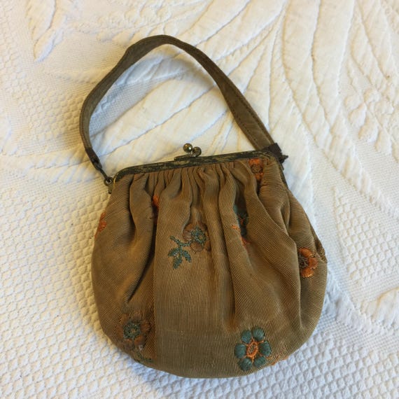 Vintage Embroidered Grosgrain Lipstick or Coin Pu… - image 5