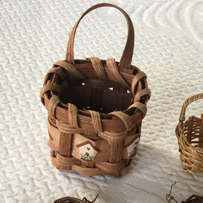 Vintage 11 Miniature Baskets for Doll House. Mini Basket Etsy