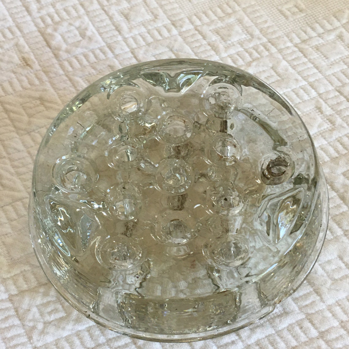 Vintage Clear Glass Holed Flower Frog. Flower Holder Frog. Etsy