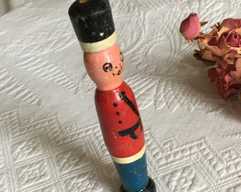 Vintage Whistle Noise Maker. Soldier or Butler Man Wooden Whistle. Blow Into This Noise Maker. Collectible Noise Maker Whistle..