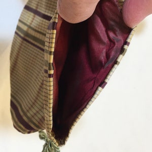 Handmade Silk Reticule Purse. Paisley or Check or Plaid Design Small ...