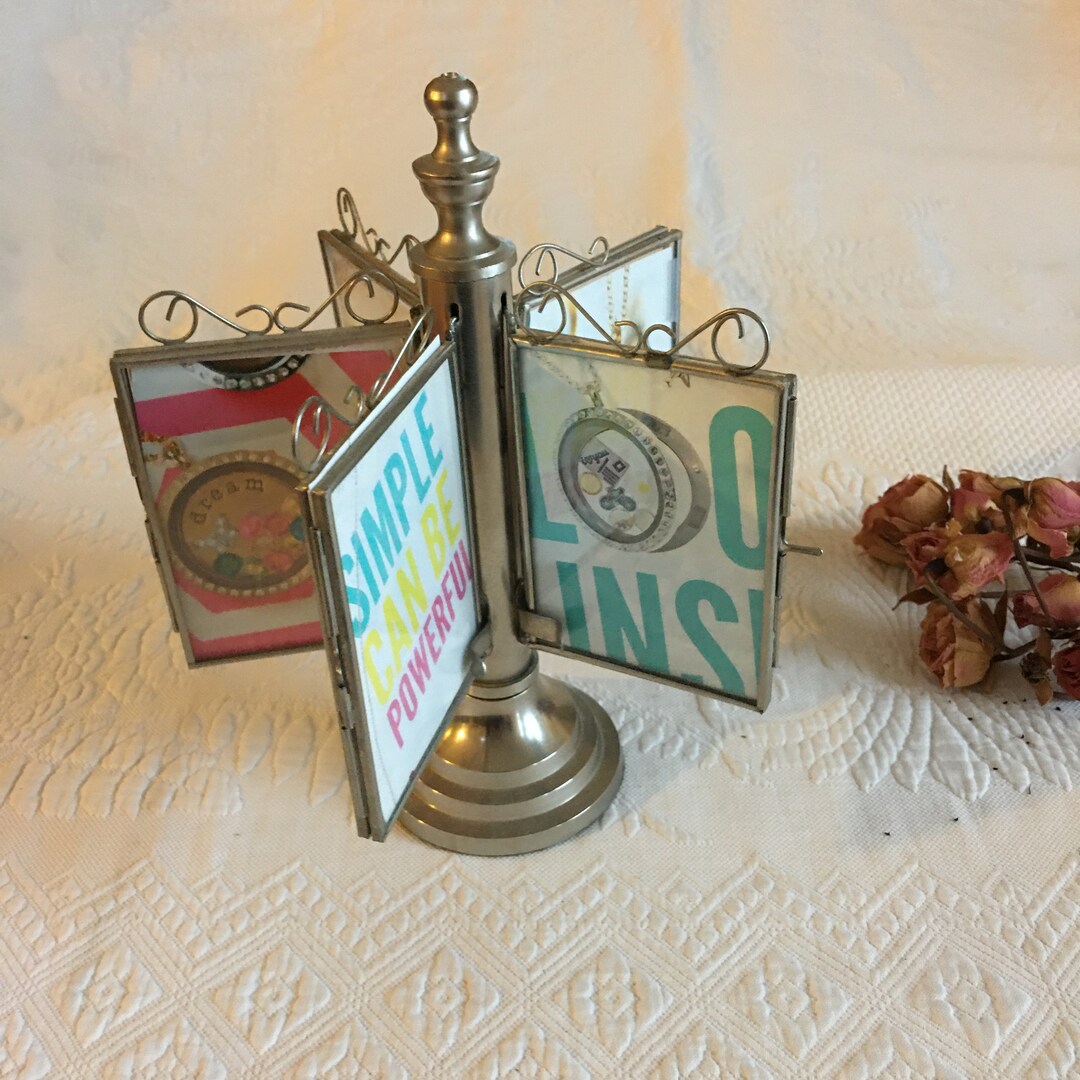 Revolving Picture Frames on Desk Photo Display Frame. Leaded Etsy