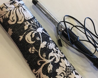 Curling Iron Teflon Lined Case. Never Wait to Pack a Hot Appliance. Handmade Teflon Lined Decorator Fabric Case for Hot Tools.