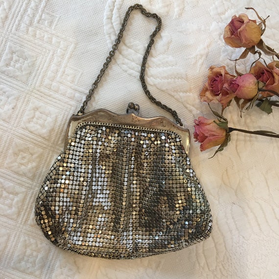Vintage Whiting and Davis Silver Mesh Evening Bag… - image 2