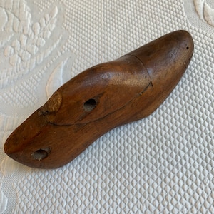 Antique Wooden Shoe Form. Child&#39;s Dressy Shoe Form. Cobblers Child&#39;s Shoe Form Display.
